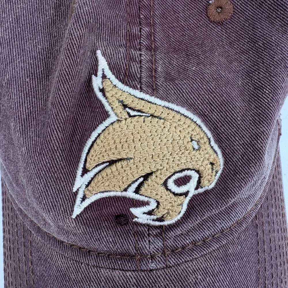 Adidas Texas State Bobcats Hat Distressed Maroon Adjustable Cotton Twill Dad Cap